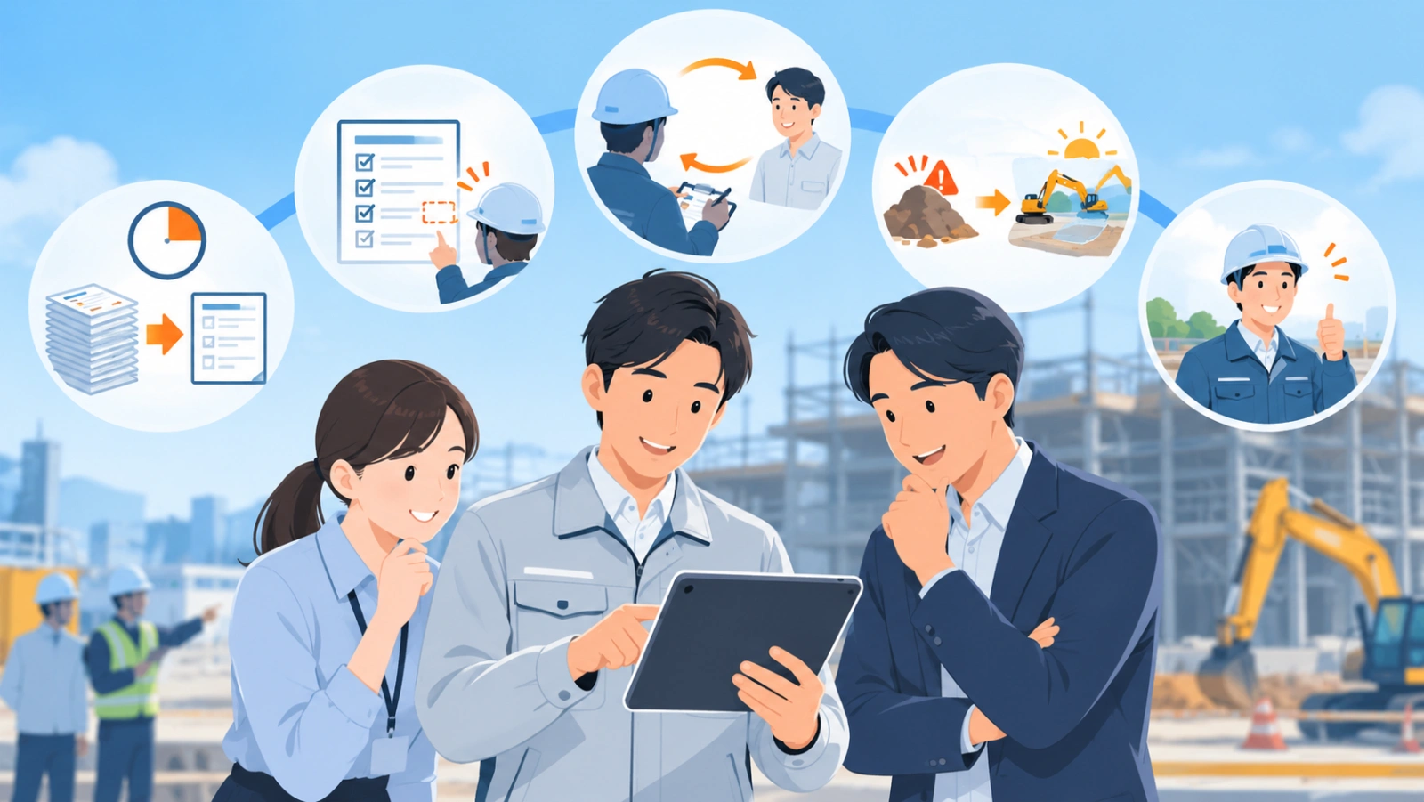 導入効果を測る指標を表す図解イラスト