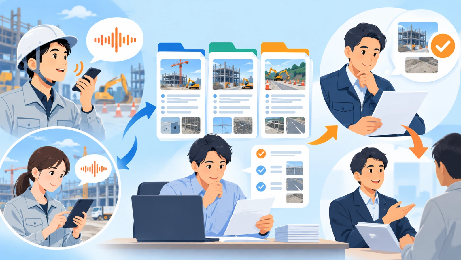 よくある質問を表す図解イラスト
