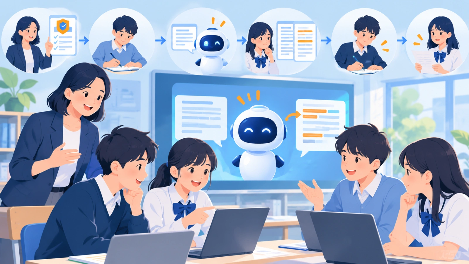 授業でそのまま使える60分の実践例を表す図解イラスト