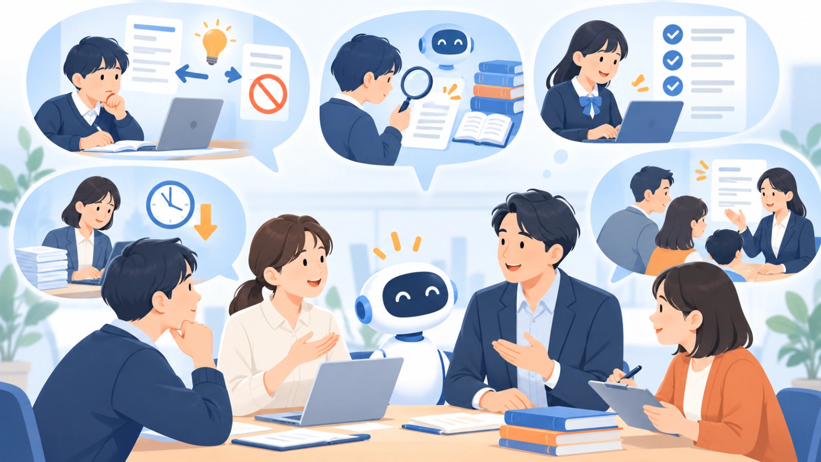 よくある質問を表す図解イラスト