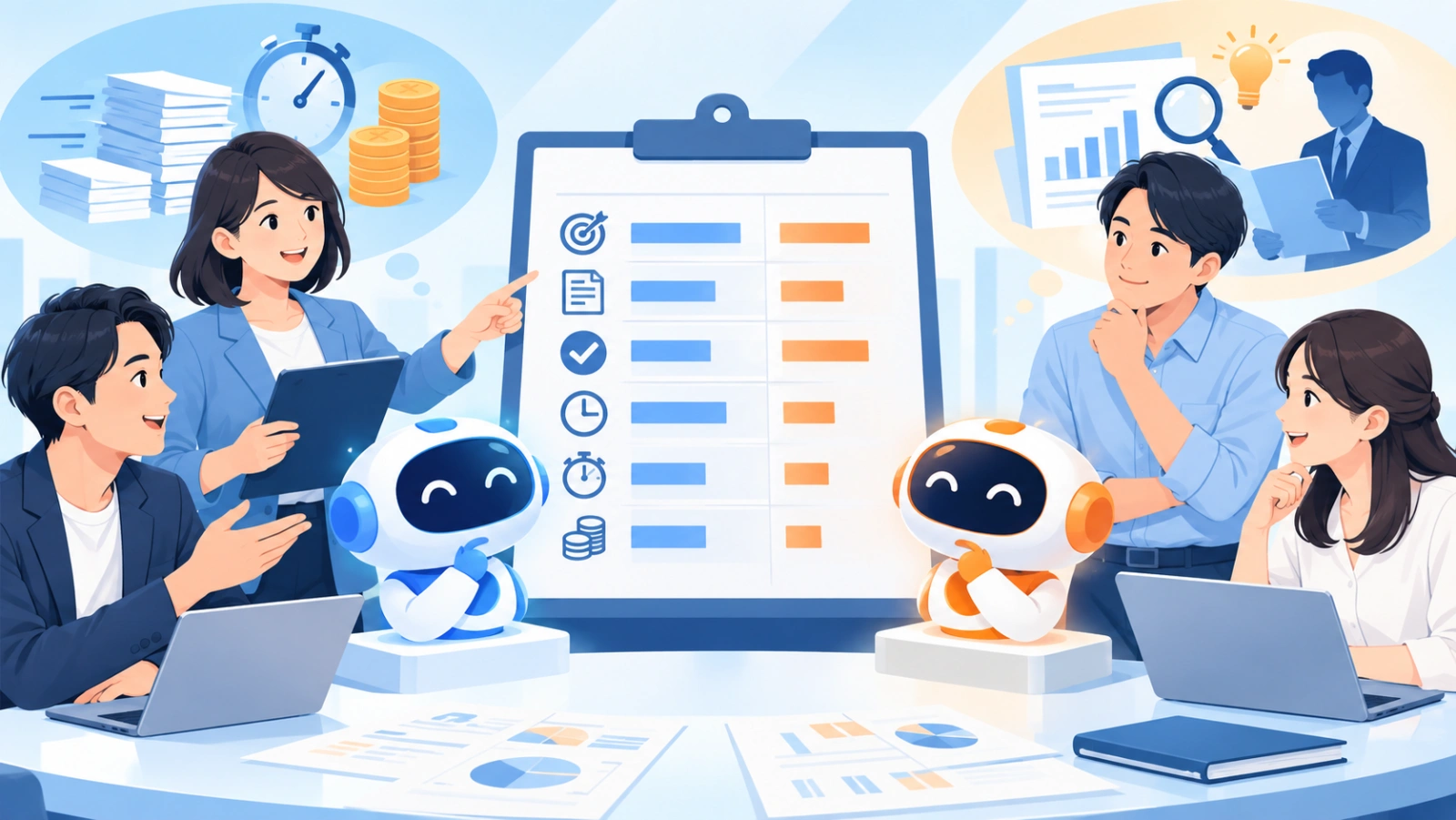 評価シートを表す図解イラスト