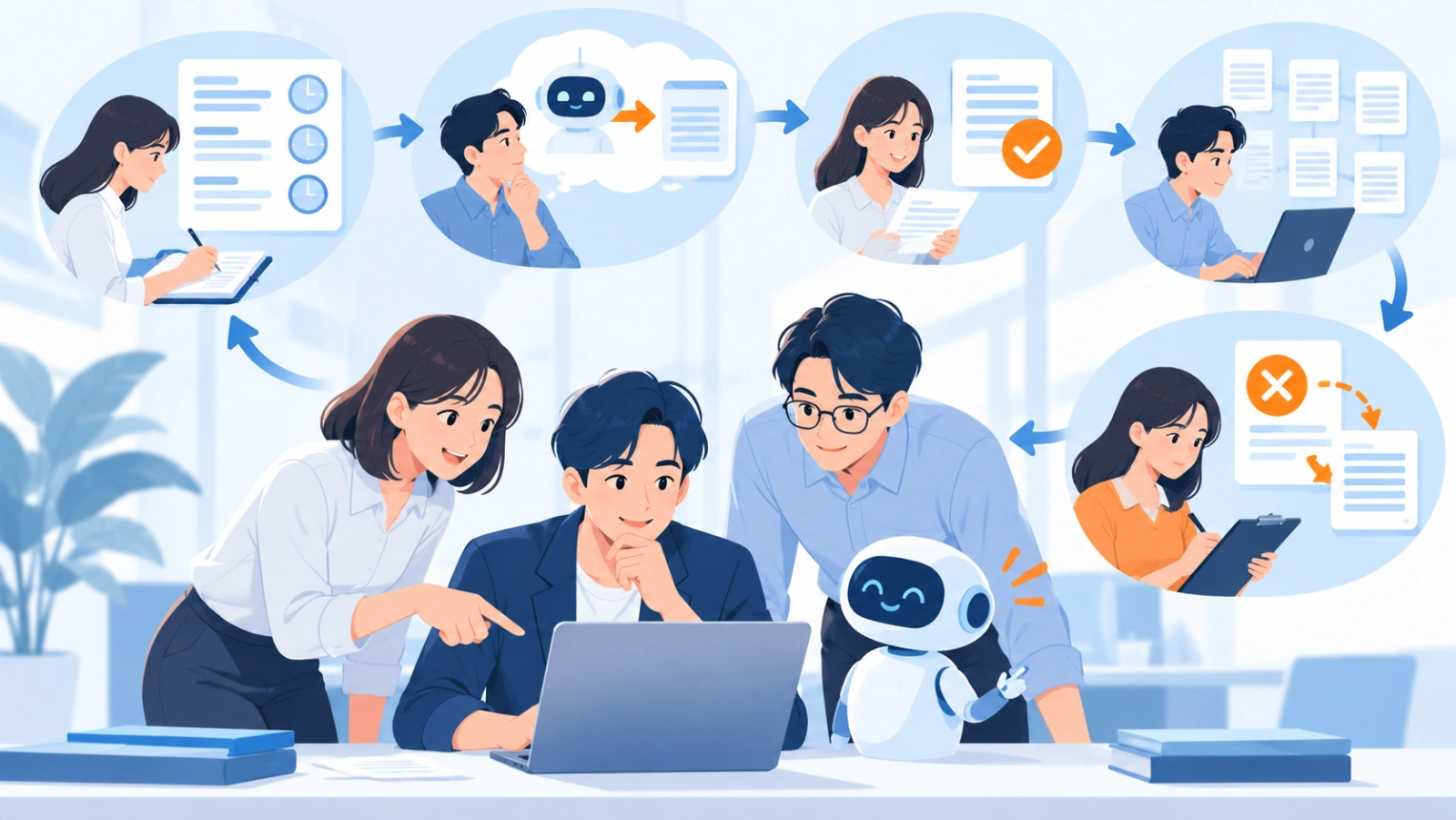 業務検証の設計を表す図解イラスト