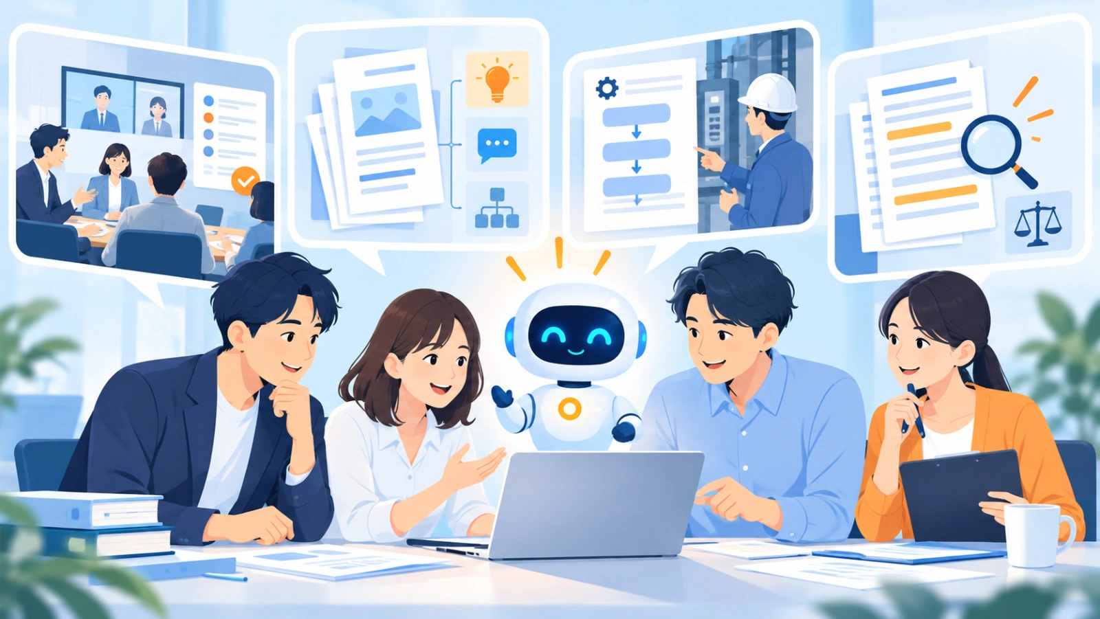 活用場面ごとの確認ポイントを表す図解イラスト