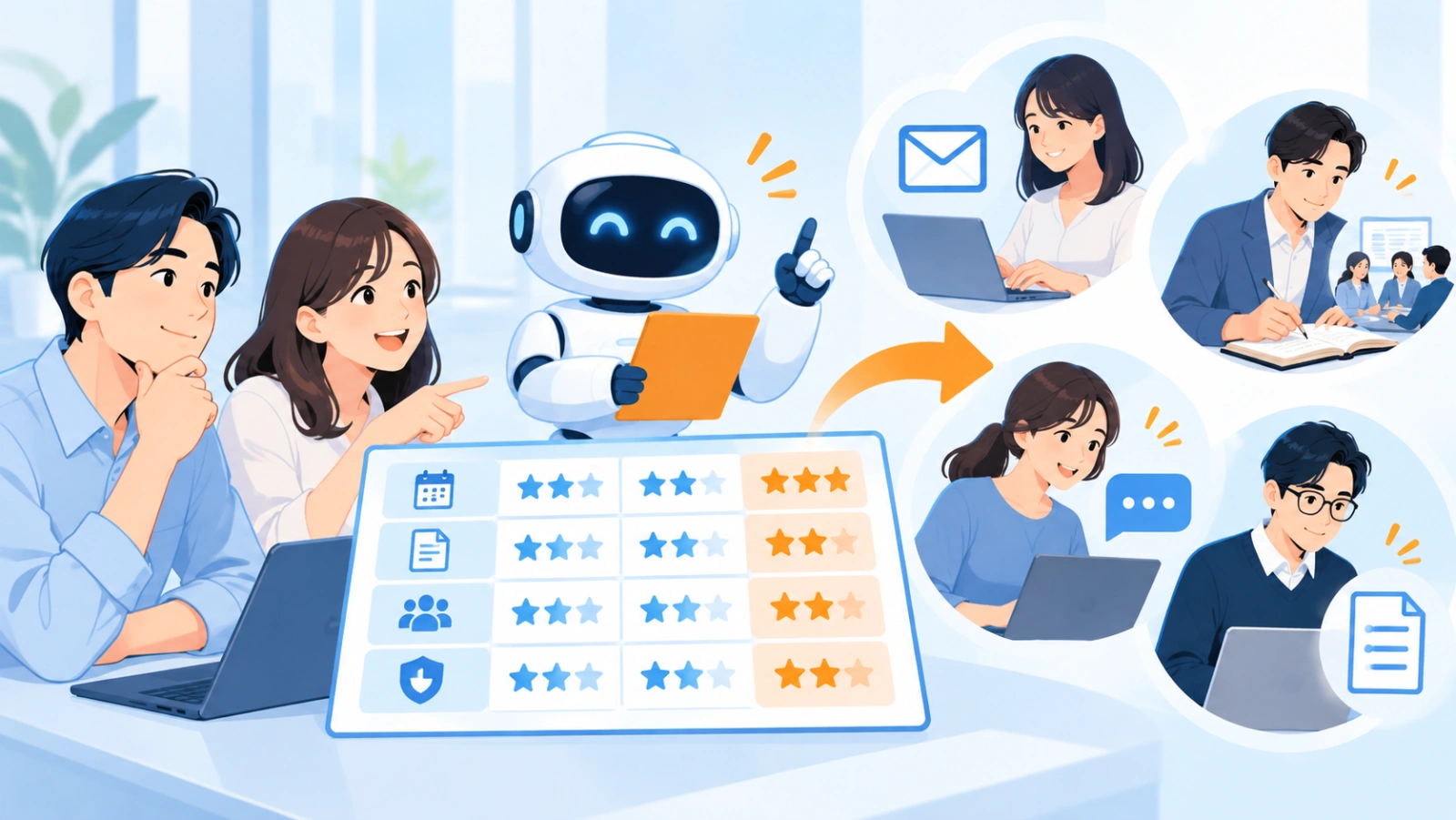 どの業務から始めればよい？を表す図解イラスト