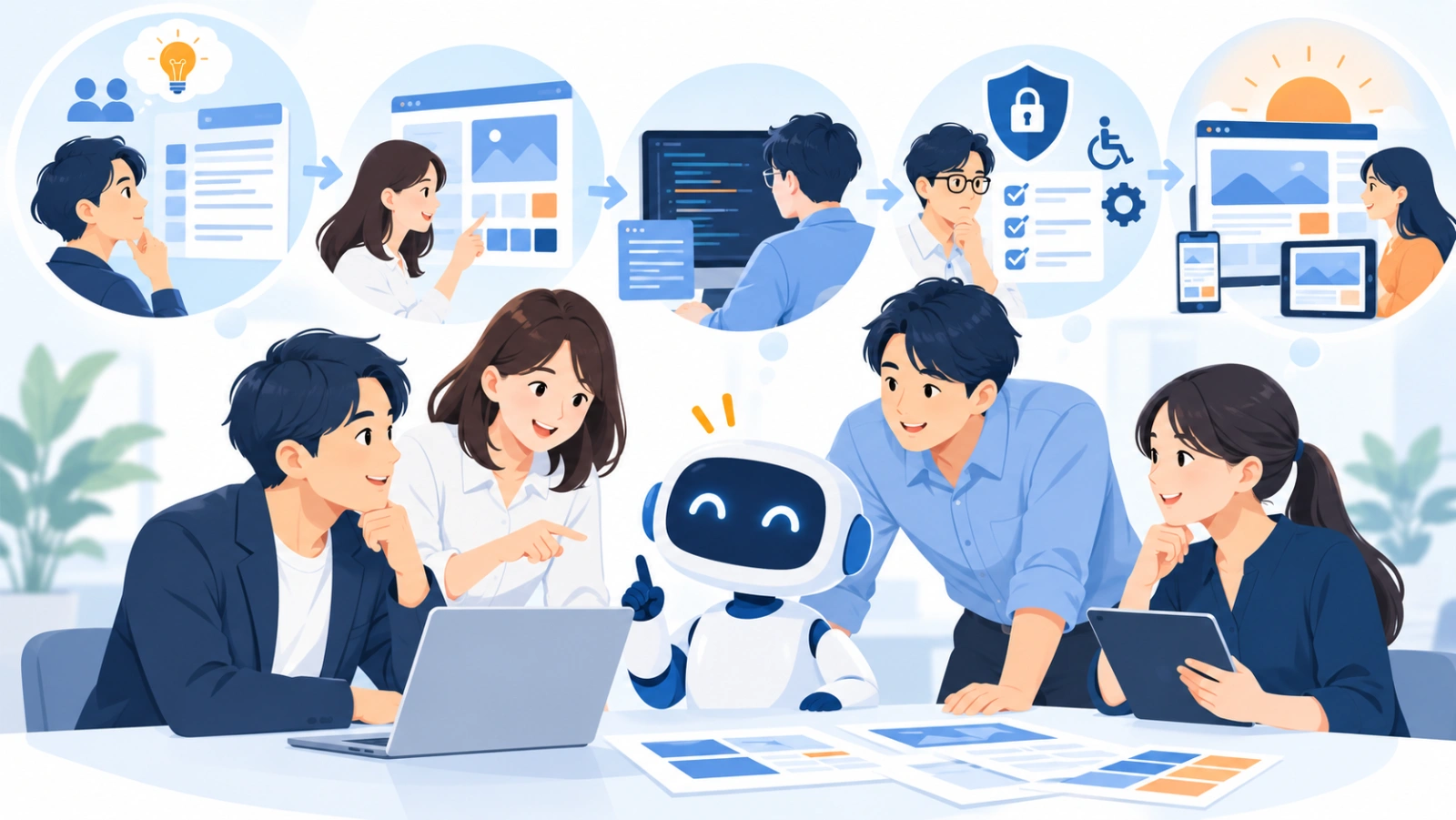 よくある質問を表す図解イラスト