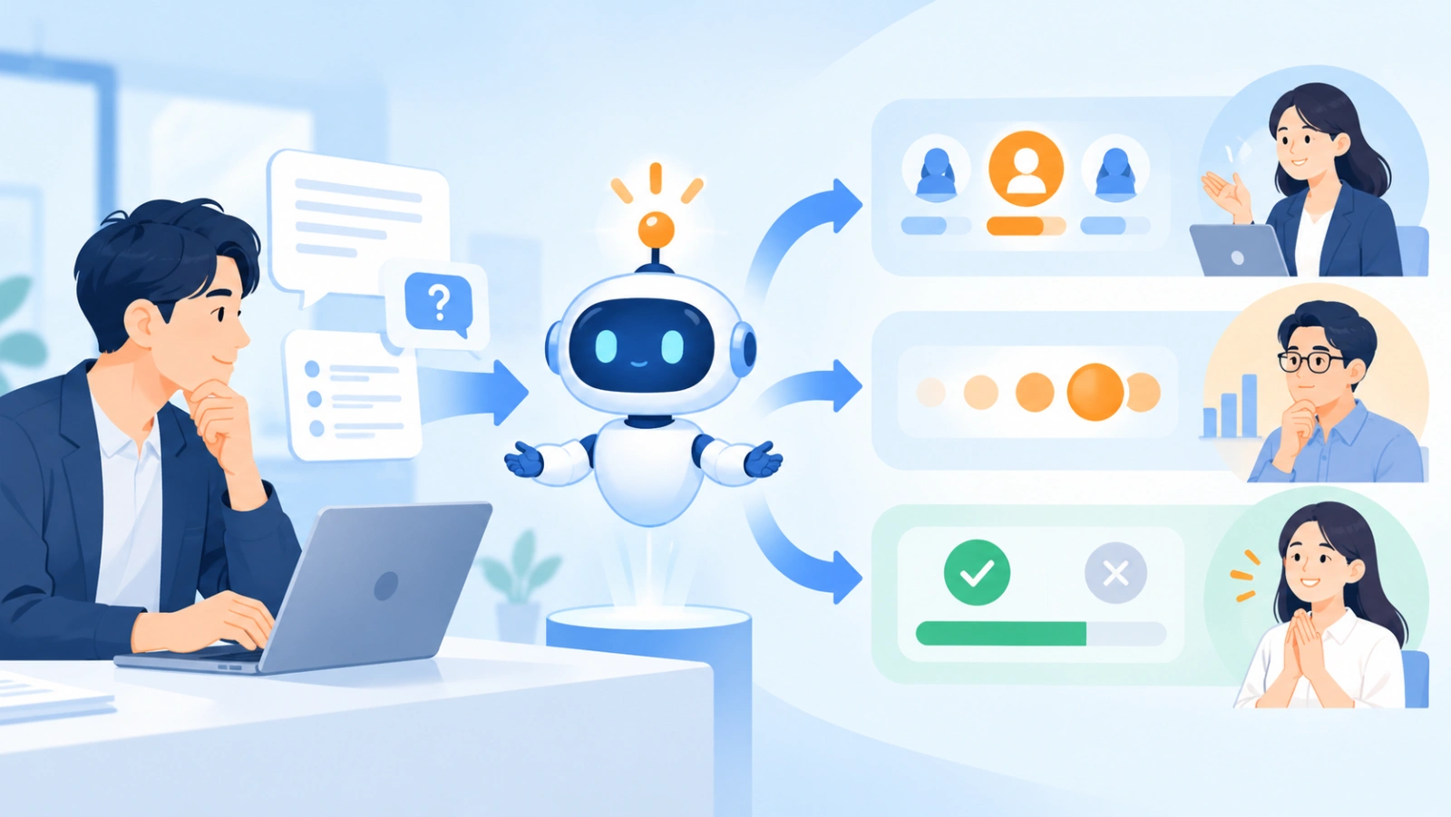 Jevとは何をするAI？を表す図解イラスト
