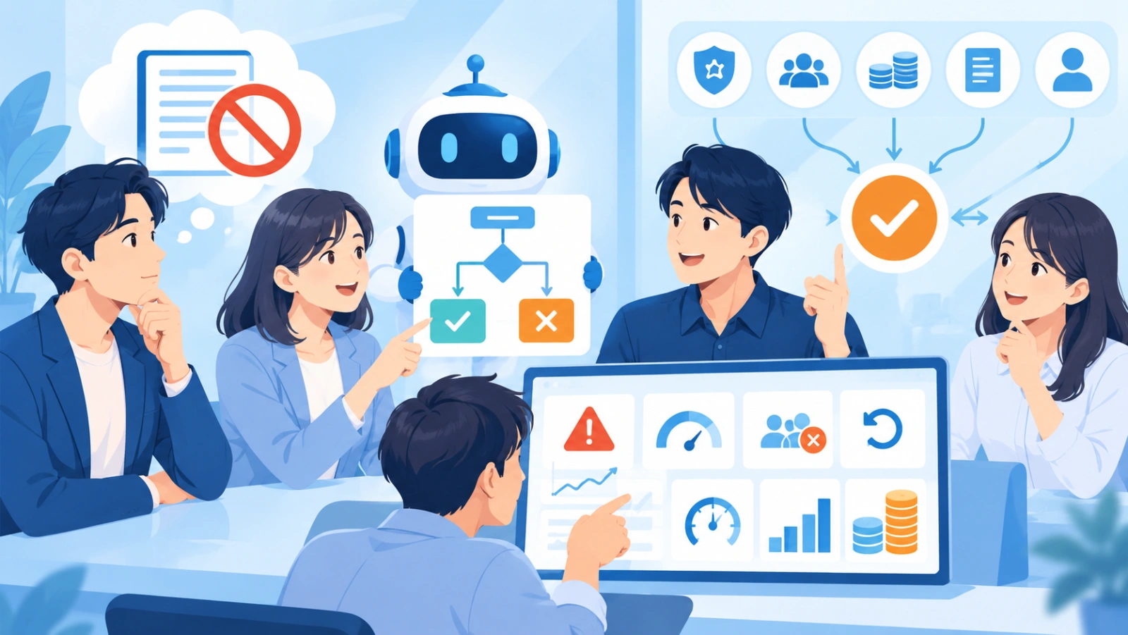 よくある質問を表す図解イラスト