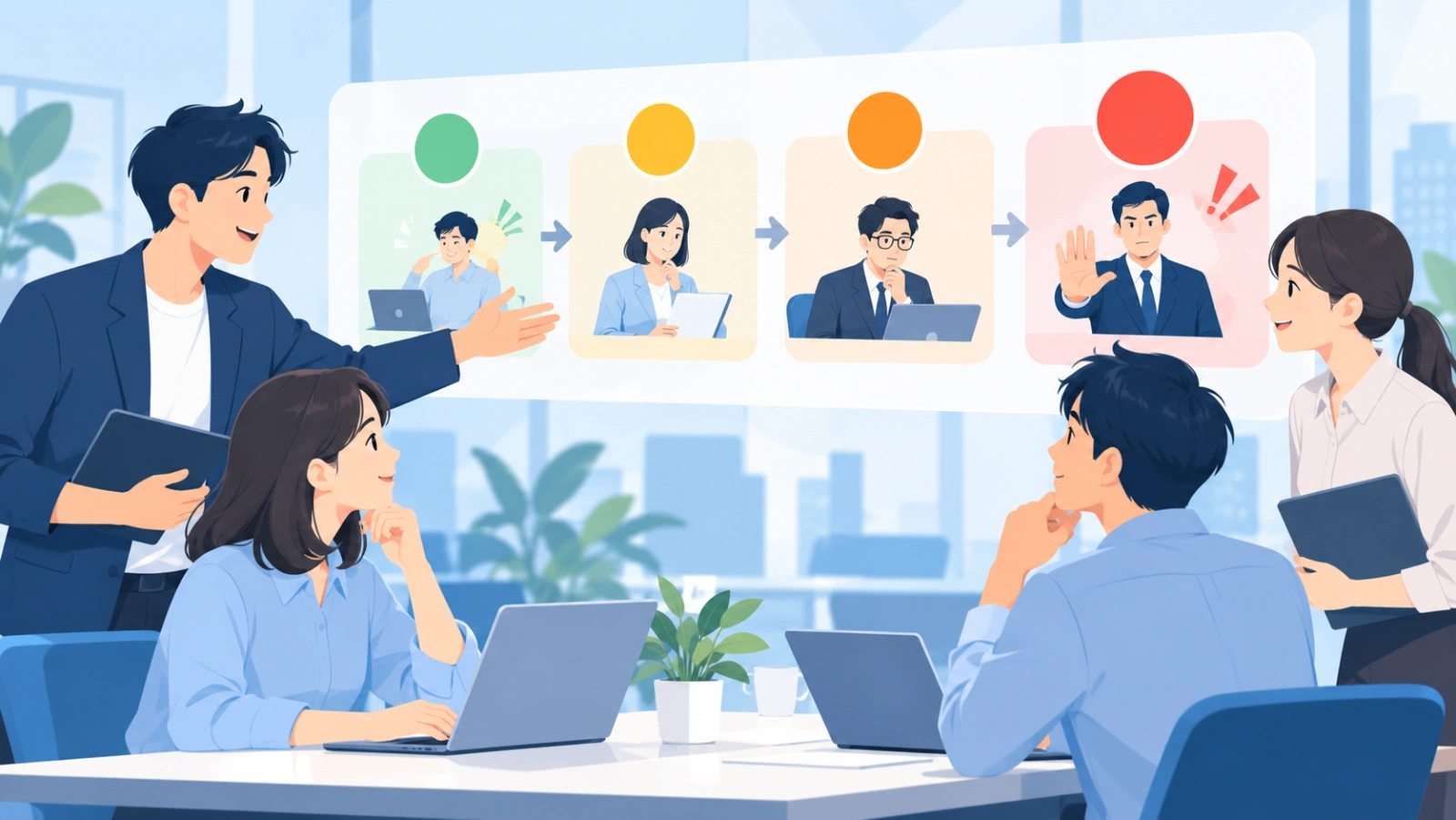 scoreを使う例を表す図解イラスト