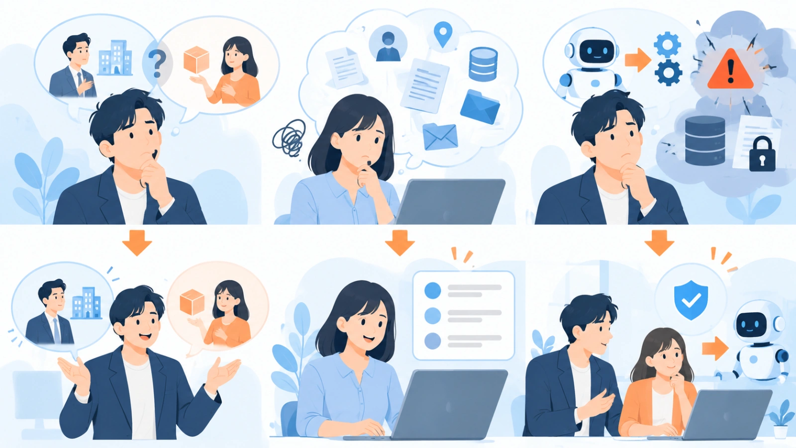 失敗しやすい使い方を表す図解イラスト