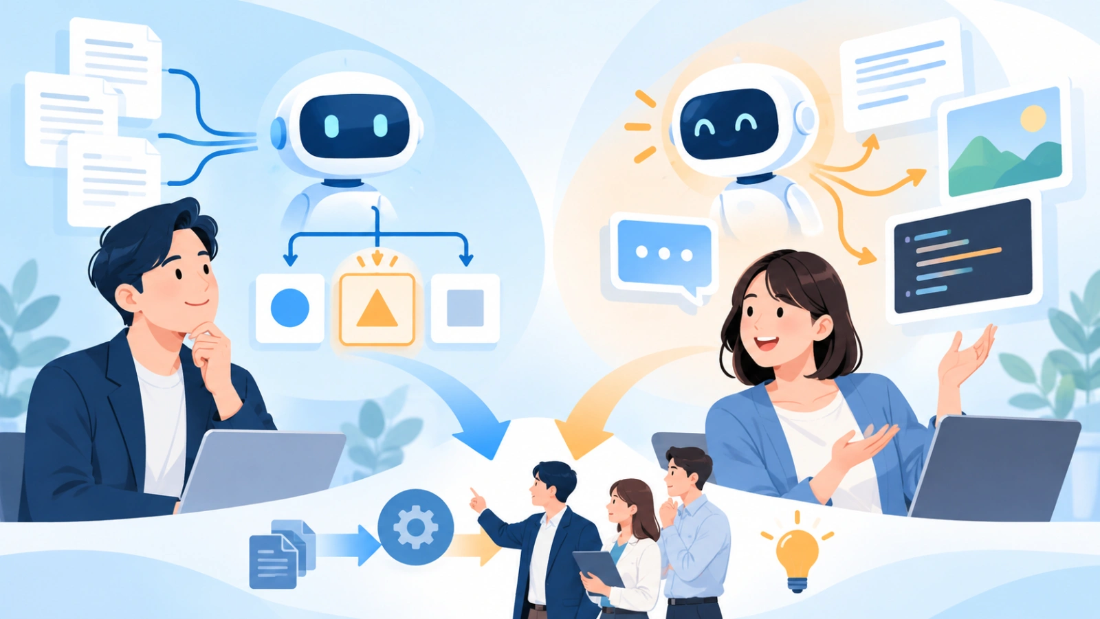JevとChatGPTの違いを比較を表す図解イラスト