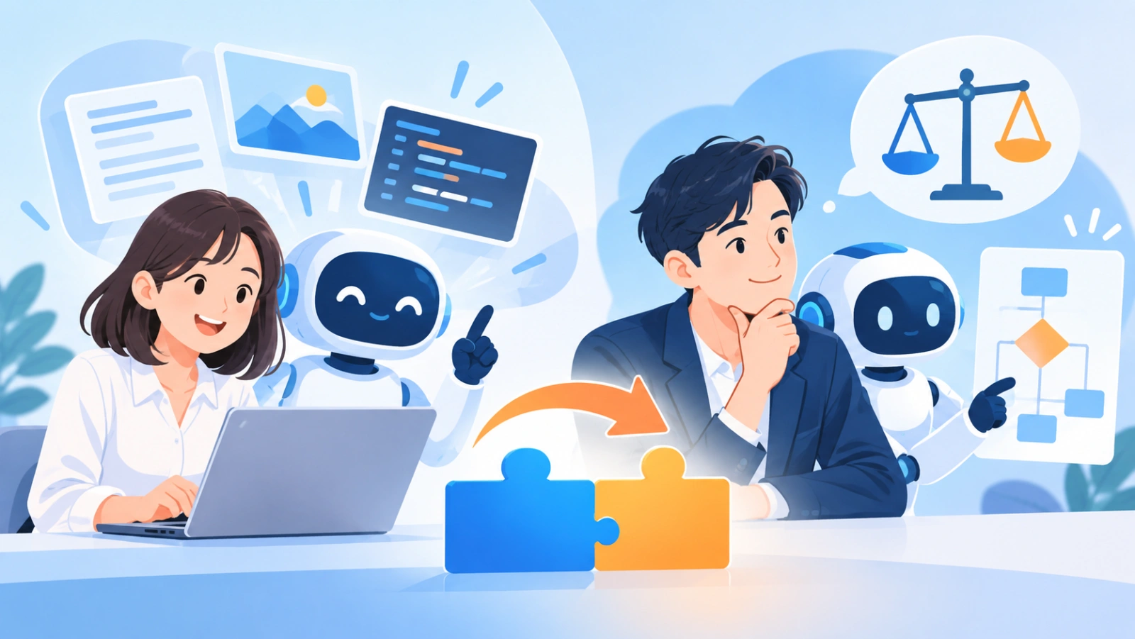 JevはChatGPTの代わりになる？を表す図解イラスト